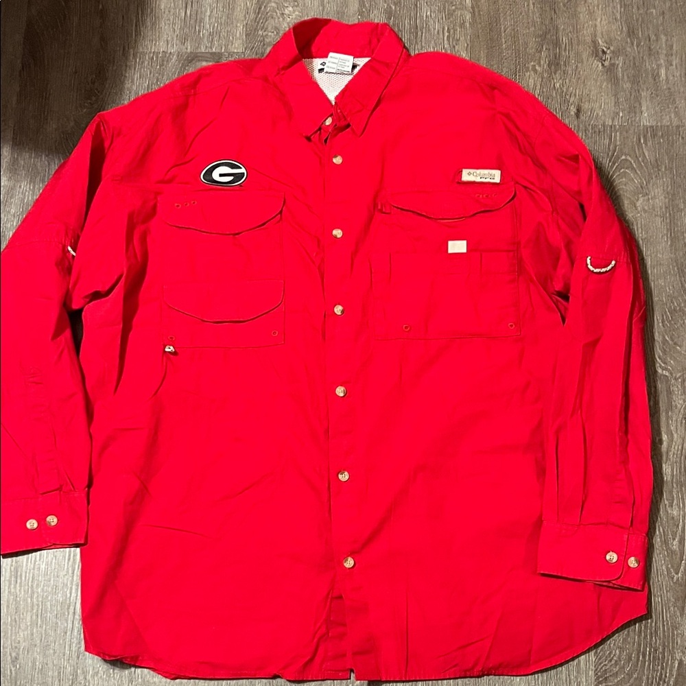 Columbia Men's Vivid Red Button Down Shirt
